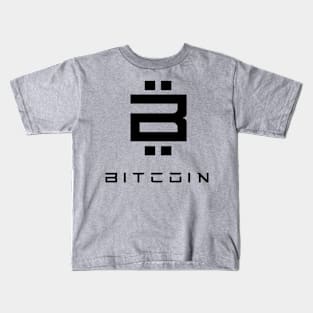 Bitcoin Tech Logo Black Kids T-Shirt